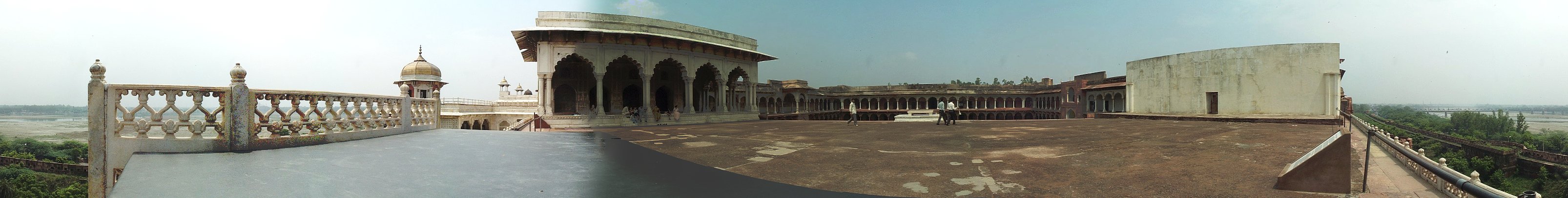 The Red Fort in Agra, across the river from the Taj Mahal